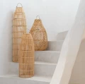 Długi abażur rattanowy do lampy wiszącej Fish-Trap-M - Bazar Bizar