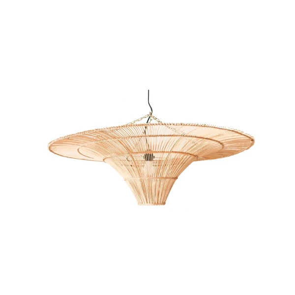 Designerski klosz do lampy wiszącej z rattanu Sky 60 - Bazar Bizar
