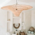 Duży designerski klosz do lampy wiszącej z rattanu Sky 150 - Bazar Bizar