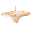 Duży designerski klosz do lampy wiszącej z rattanu Sky 150 - Bazar Bizar