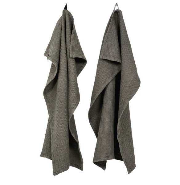 Ścierki kuchenne Hetty Charcoal, 2pak - Himla