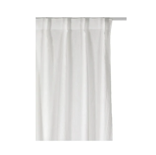 Zasłona lniana z taśmą Sunrise White 140x290 biała, 1 szt - Himla