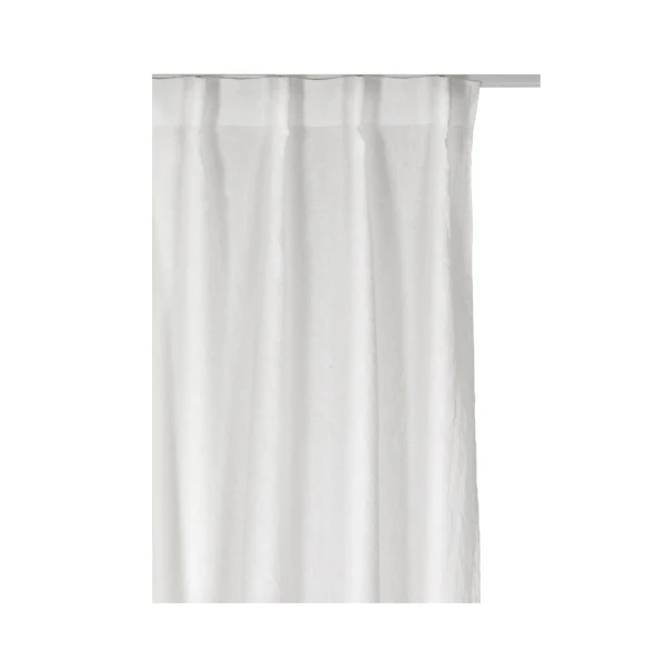 Zasłona lniana z taśmą Sunrise White 140x290 biała, 1 szt - Himla