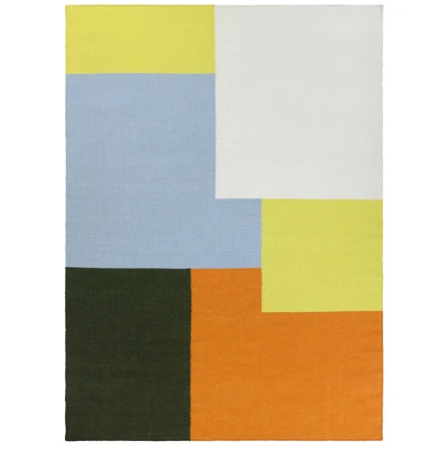 Dywan wełniany graficzny wzór Kortteli Yellow 200x300 - Finarte