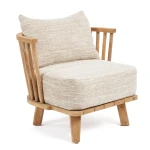 Fotel ogrodowy drewniany z poduszką Malawi Beige - Bazar Bizar