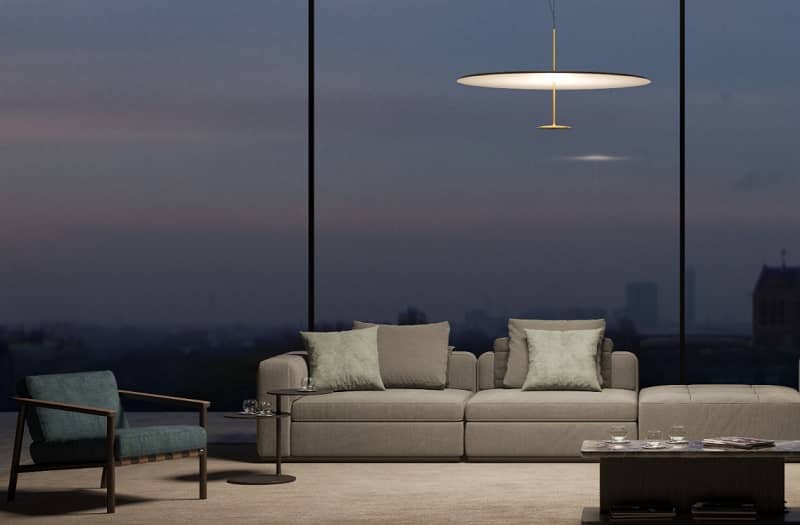 Duża lampa sufitowa wisząca Dot 600 mosiądz Led bez ściemniacza LUMINA