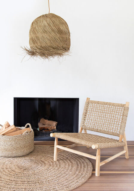 Duży naturalny abażur do lamp sufitowych Wicked z trawy alang alang BAZAR BIZAR
