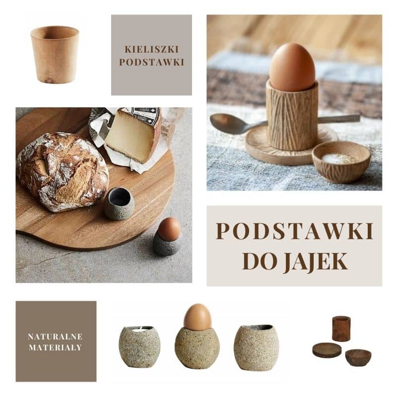 Kieliszki na jajka i podstawki do jajek Natural Home Decor