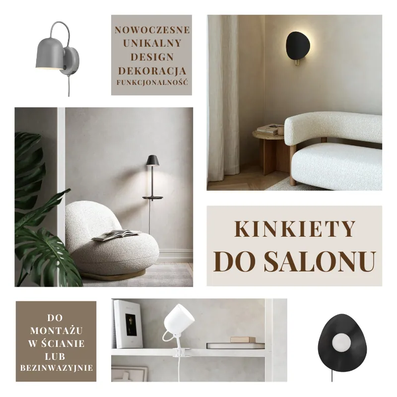 Nowoczesne kinkiety do salonu, sklep internetowy Naturalhomedecor
