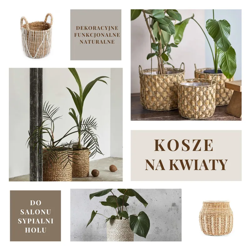 Kosze na kwiaty duże i małe, naturalhomedecor