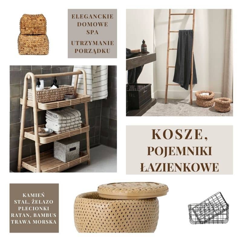Koszyki do łazienki i pojemniki łazienkowe Natual Home Decor