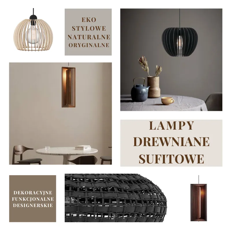 Lampy drewniane sufitowe Naturalhomedecor sklep internetowy
