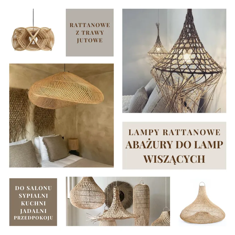 Lampy rattanowe, rattanowe abażury do lamp wiszących Naturalhomedecor