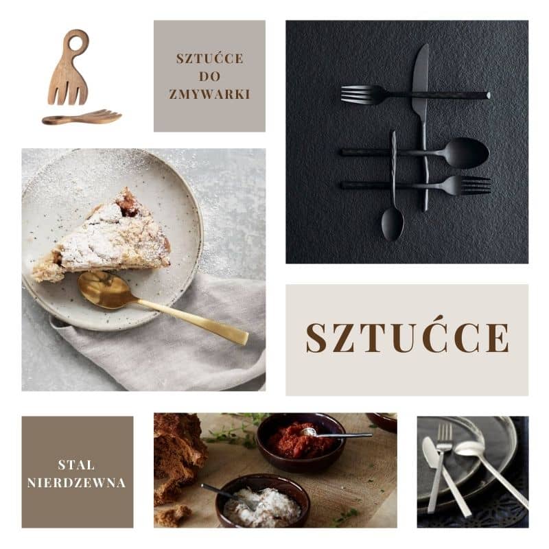 Sztućce ze stali nierdzewnej i sztućce do sałatek Natural Home Decor