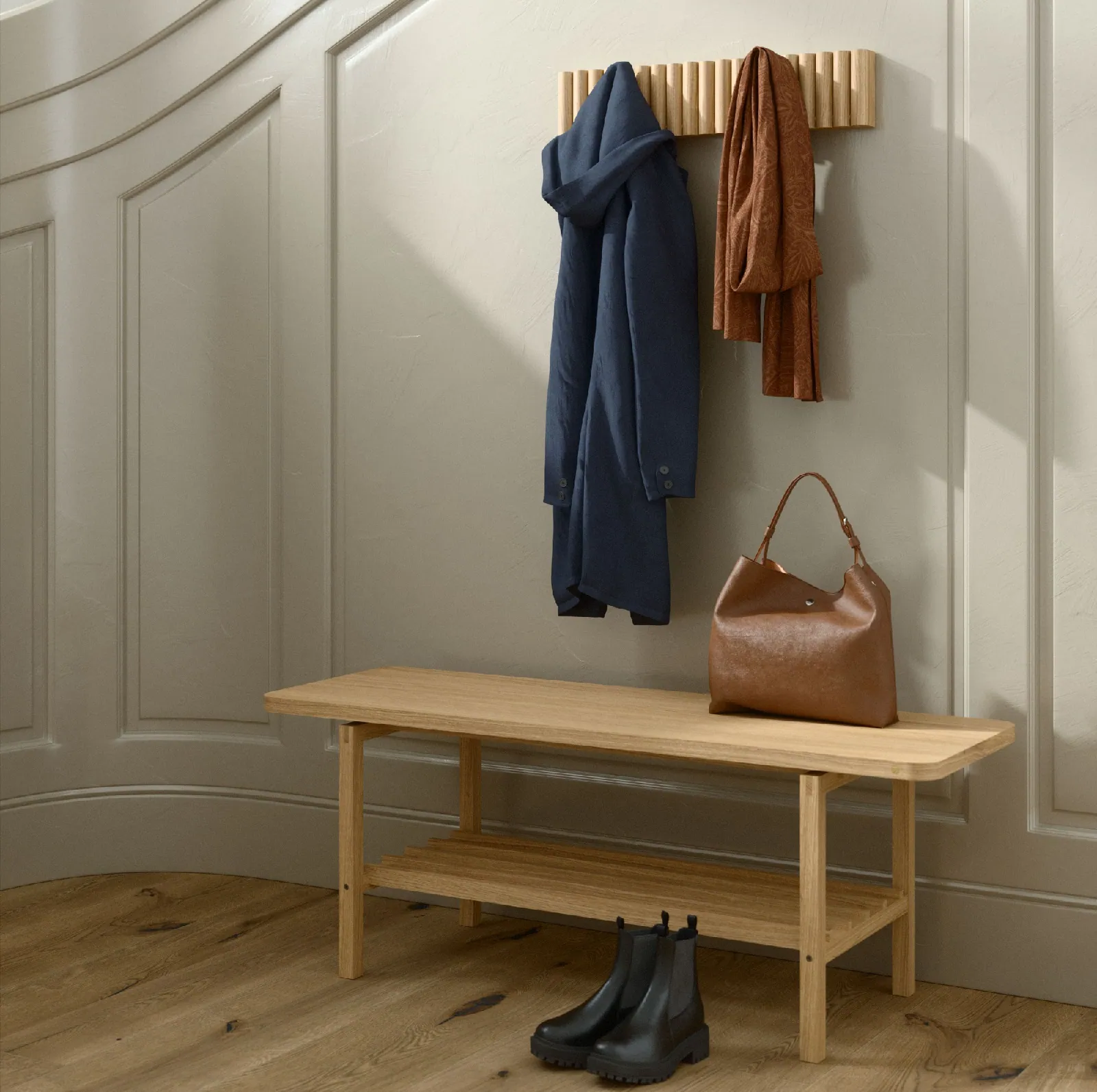 wieszak z drewna Natural Home Decor