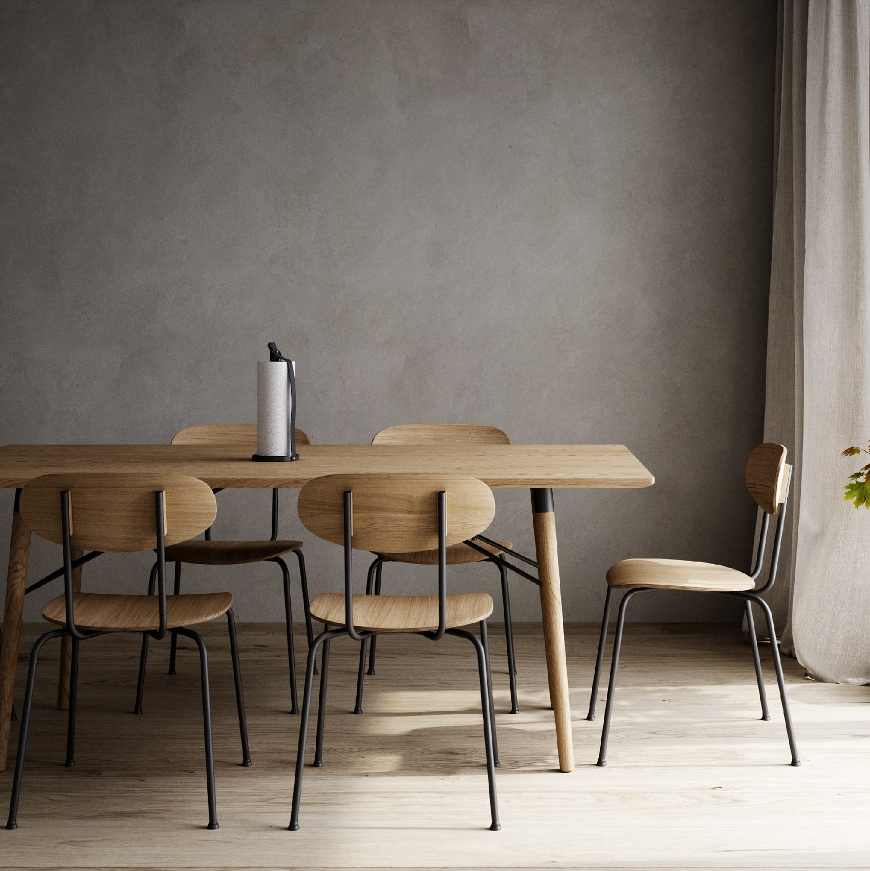 Nowoczesne krzesła z metalowymi nogami, Scala EKTA Living, Natural home decor