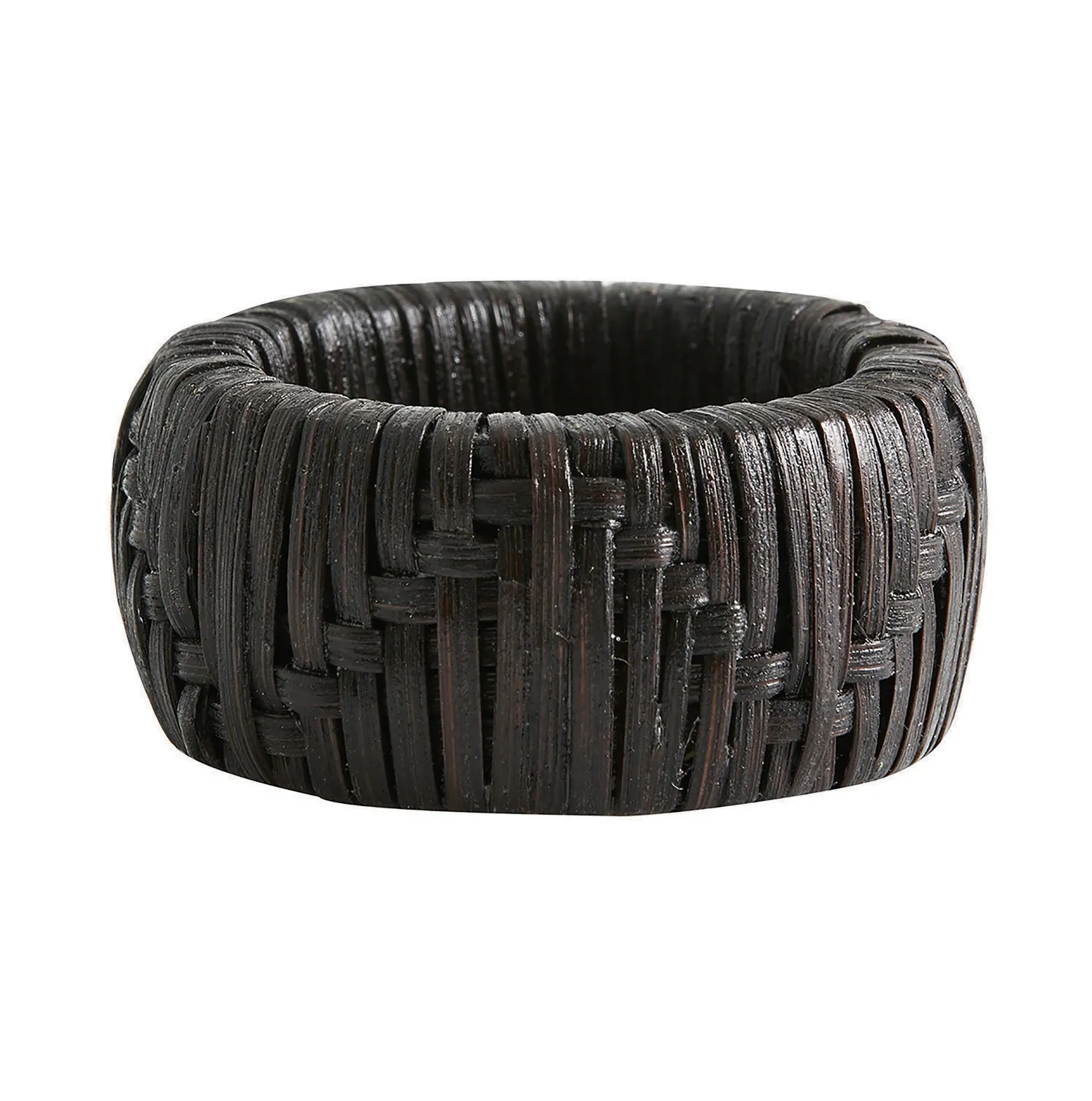 czarne pierścienie na serwetki z rattanu, sklep natural home decor