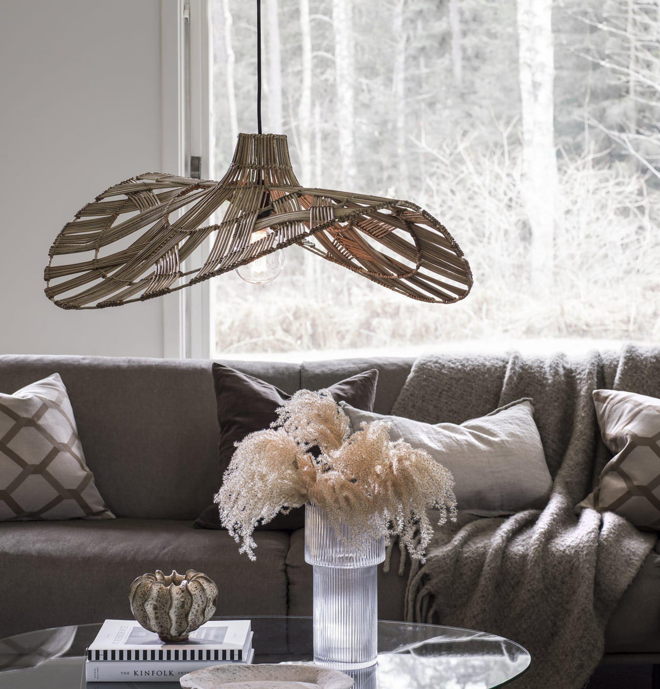 Wella Pr Home lampa wisząca rattanowa, sklep natural home decor