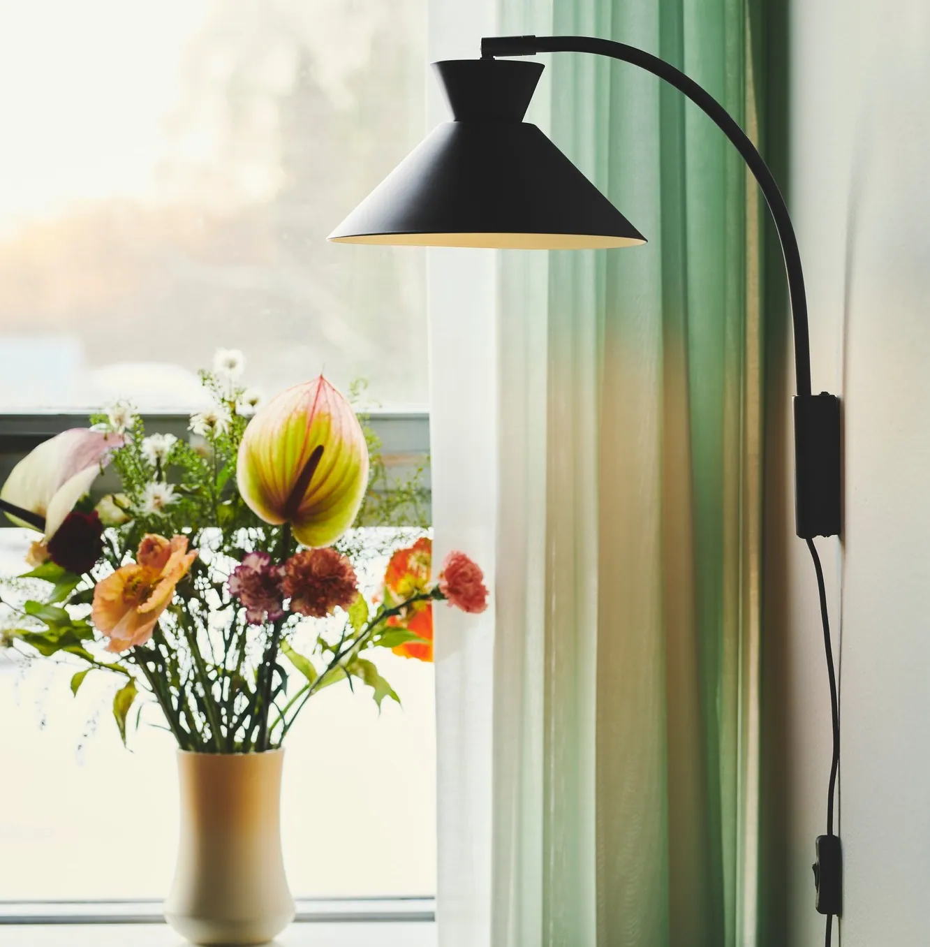 kinkiet na wysięgniku czarny Dial Nordlux czarna Natural Home Decor