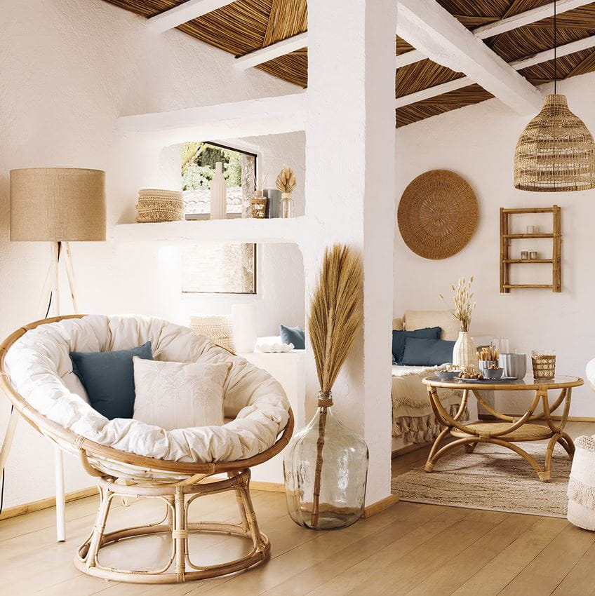 Fotel rattanowy okrągły, Natural Home Decor
