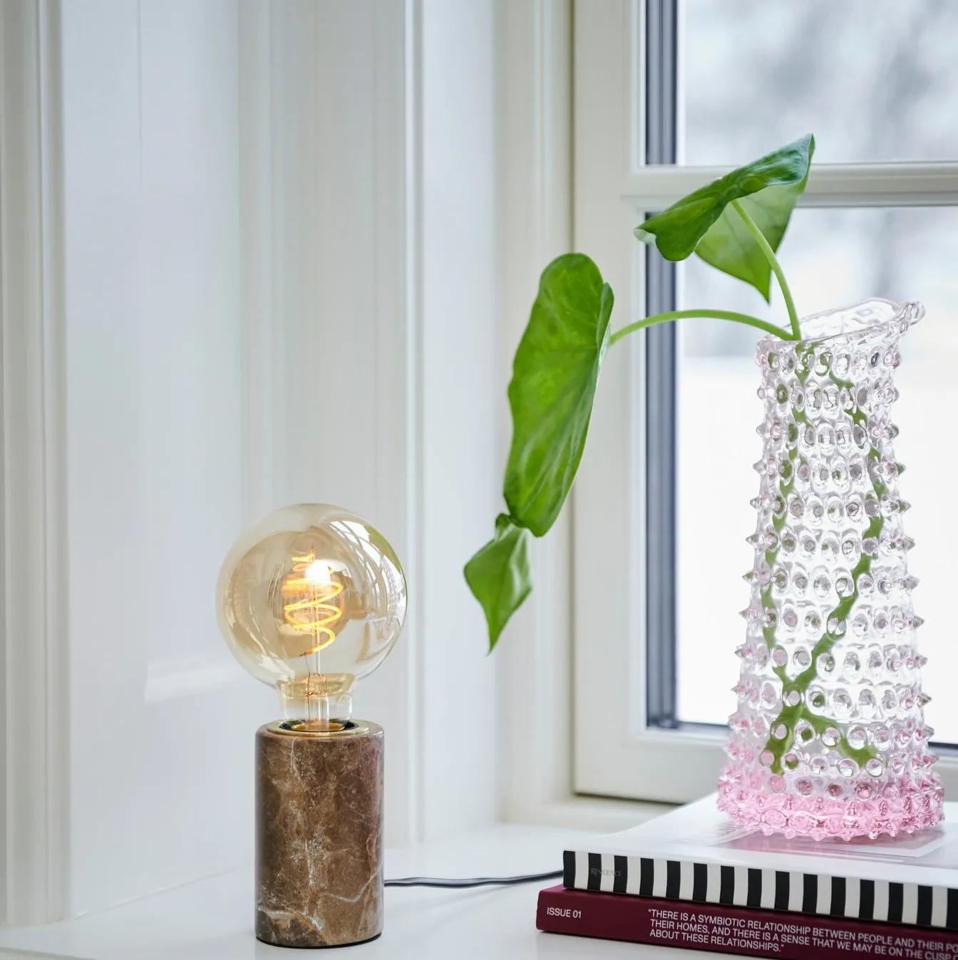 Marmurowa lampa stołowa, Nordlux Natural Home Decor