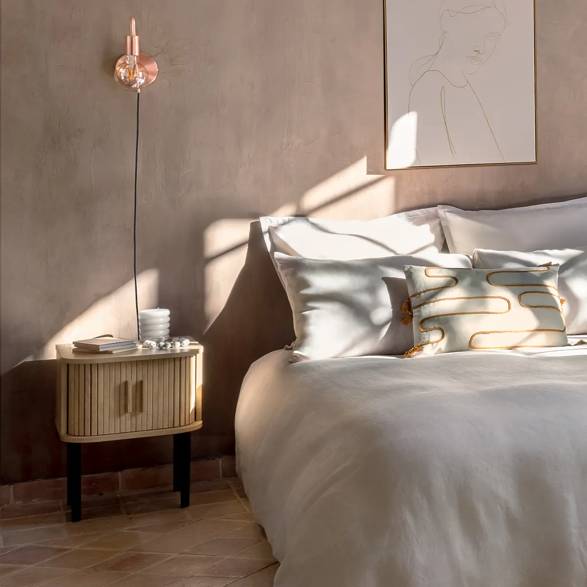 szafka nocna lamele, Natural Home Decor