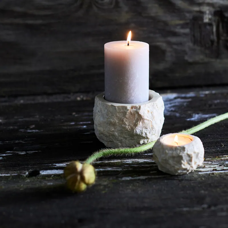 świecznik na grube świece, Batu Muubs Naturalhomedecor