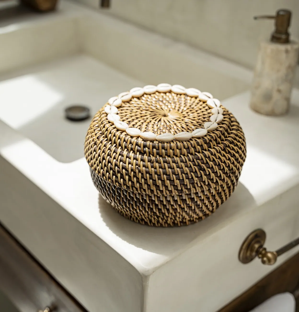 Bazar Bizar Colonial, kosz rattanowy, Natural Home Decor