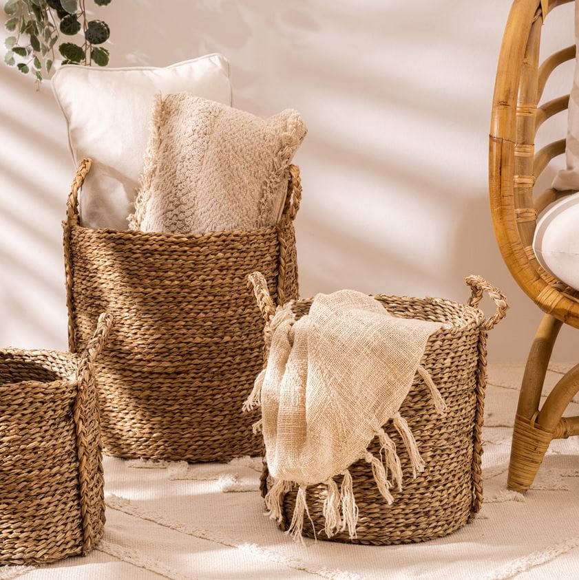 kosze z trawy morskiej, Natural Home Decor