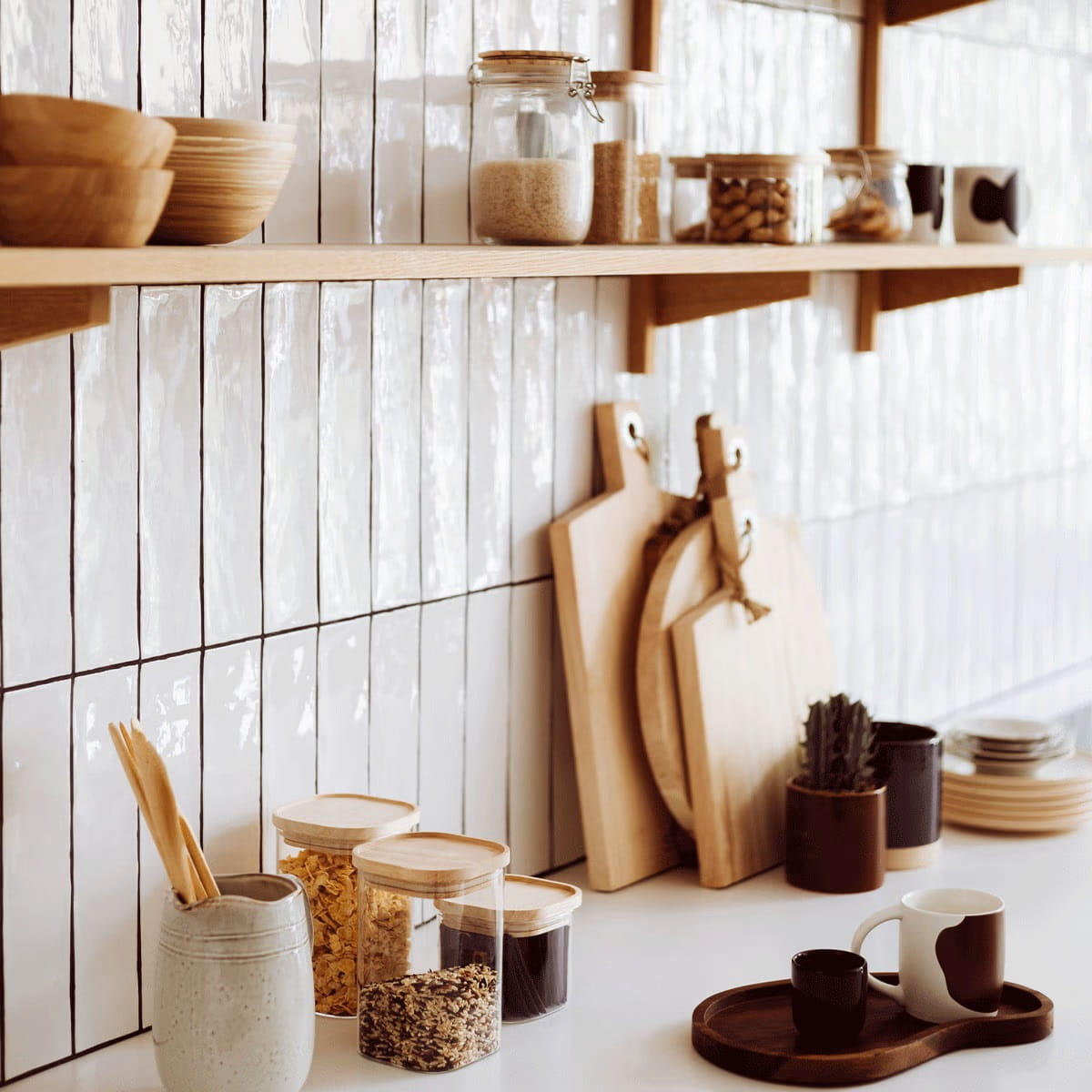szklany pojemnik na żywność, natural home decor