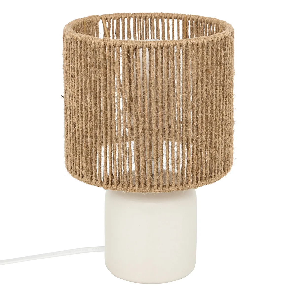 biała lampa stołowa, natural home decor