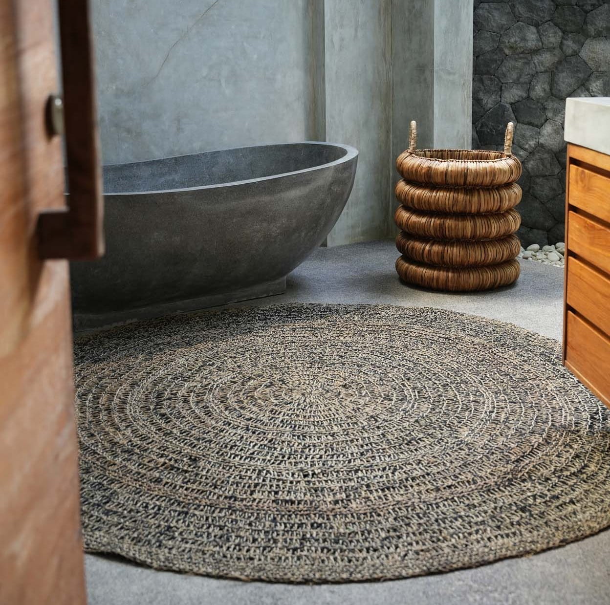 dywan pleciony okrągły Bazar Bizar Natural Home Decor Bazar Bizar