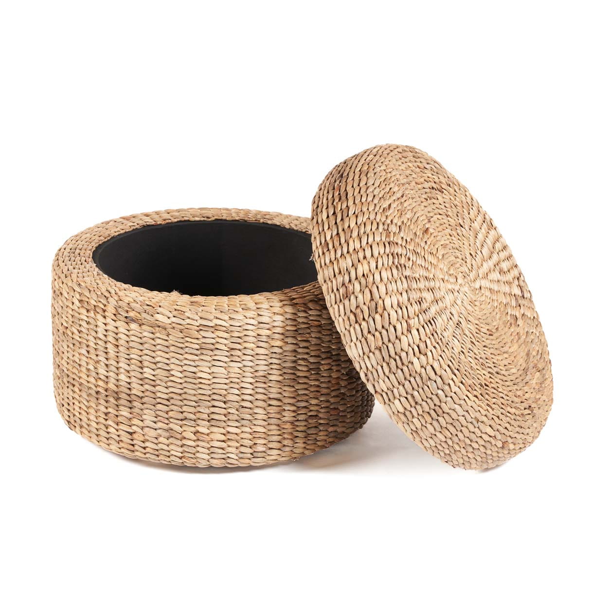 pufa ze schowkiem okrągła placiona, Natural Home Decor