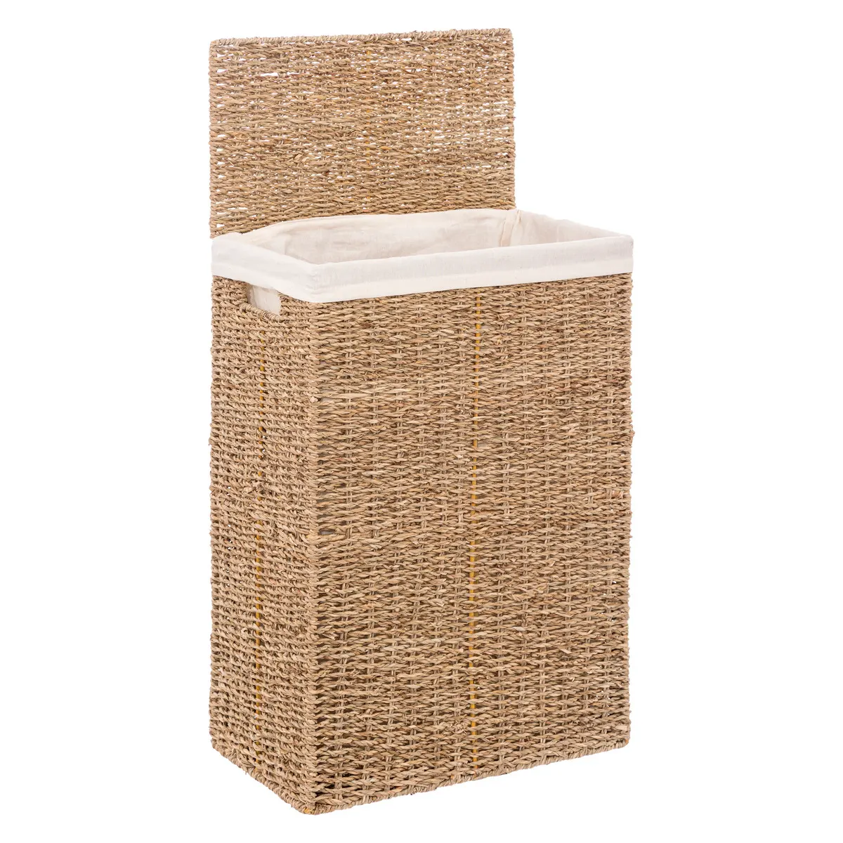 kosz na pranie prostokątny z trawy morskiej, Natural Home Decor