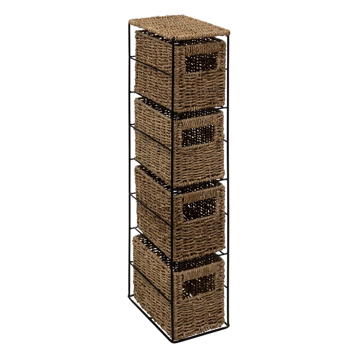 wąski regał z trawy morskiej, Natural Home Decor