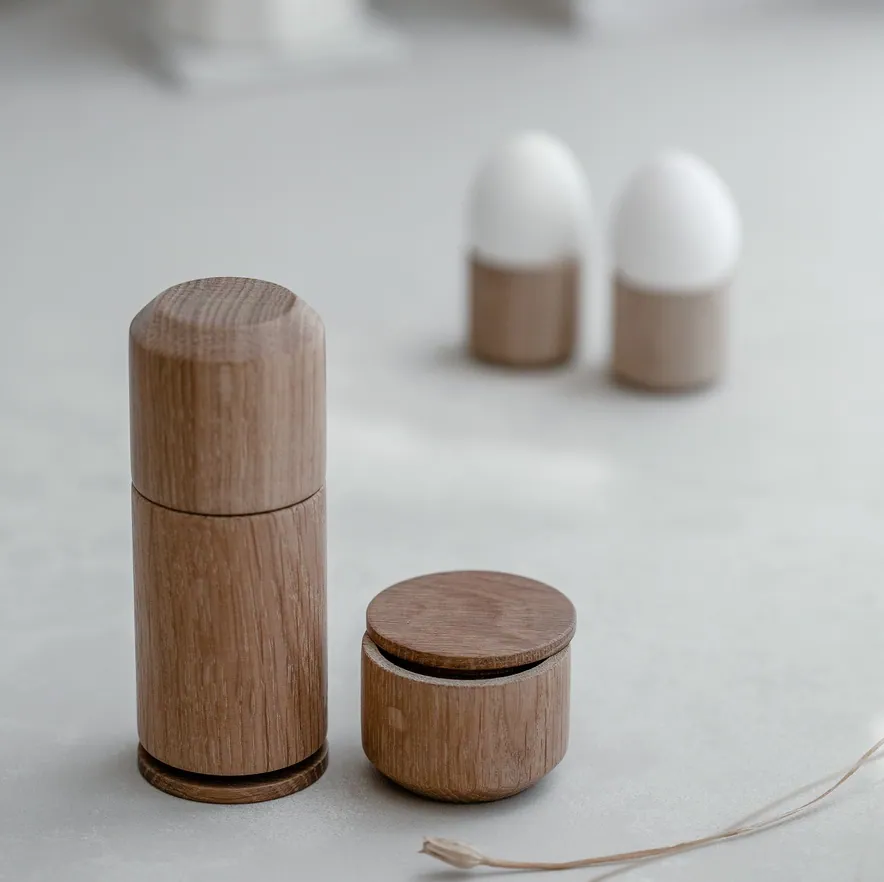 pojemnik na sól drewniany, Ekta Living, Natural Home Decor