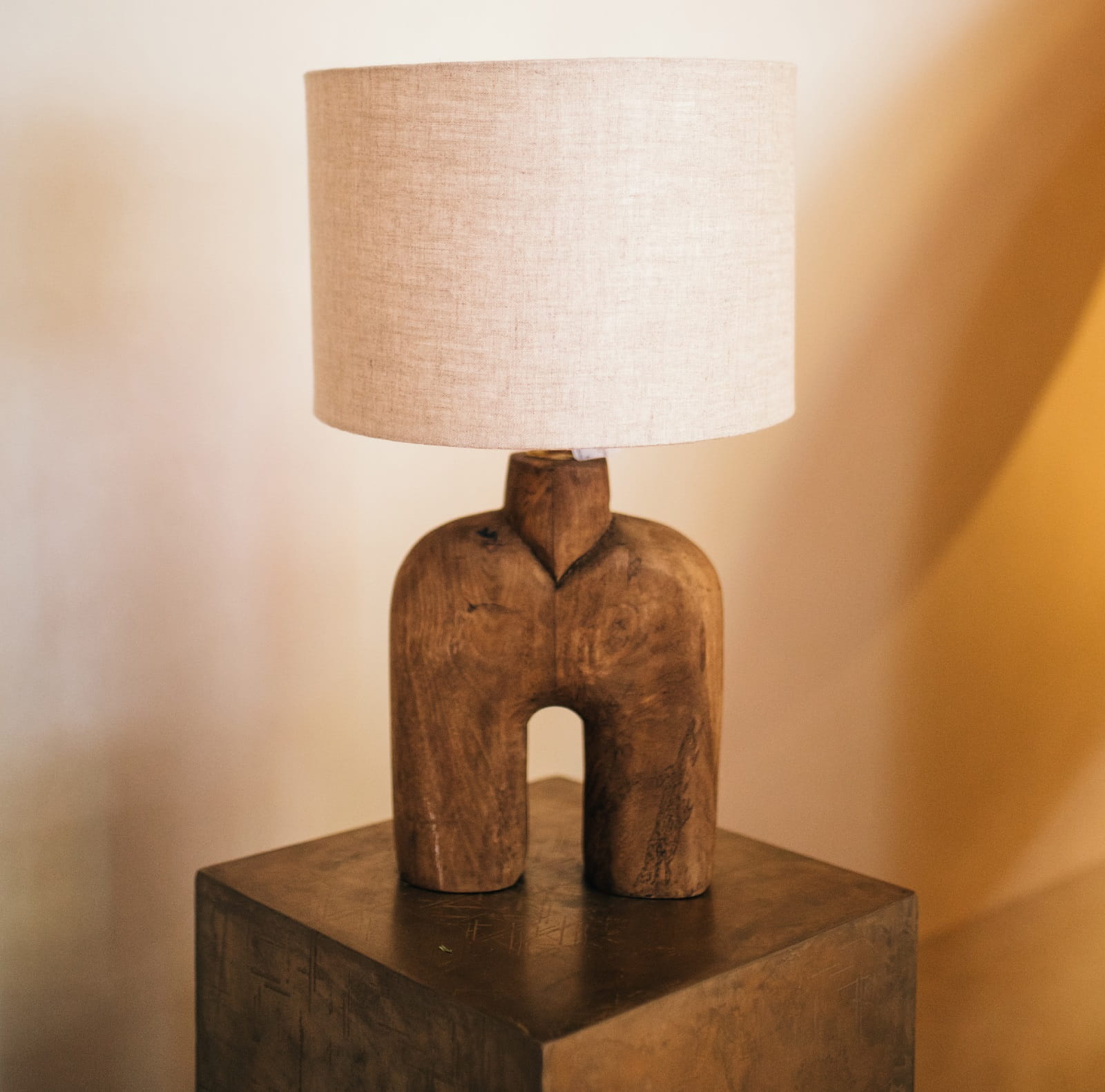 lampa stołowa drewniana, Pomax, Natural Home Decor