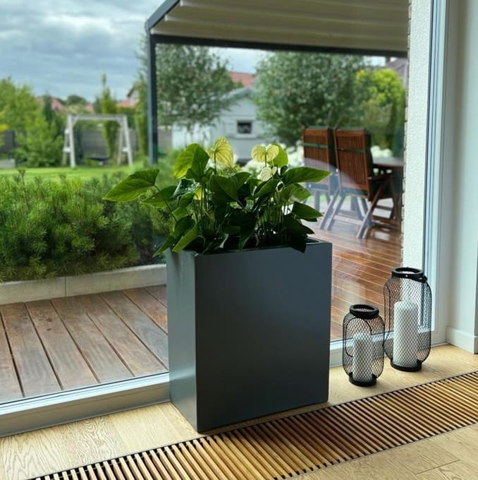prostokątna donica ogrodowa, natural home decor