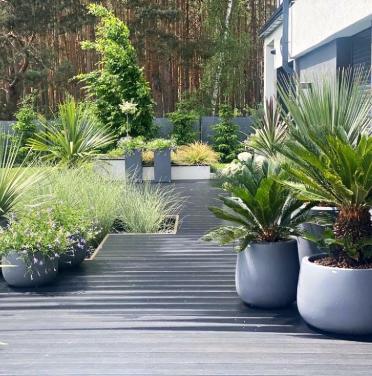 okrągła donica ogrodowa, natural home decor