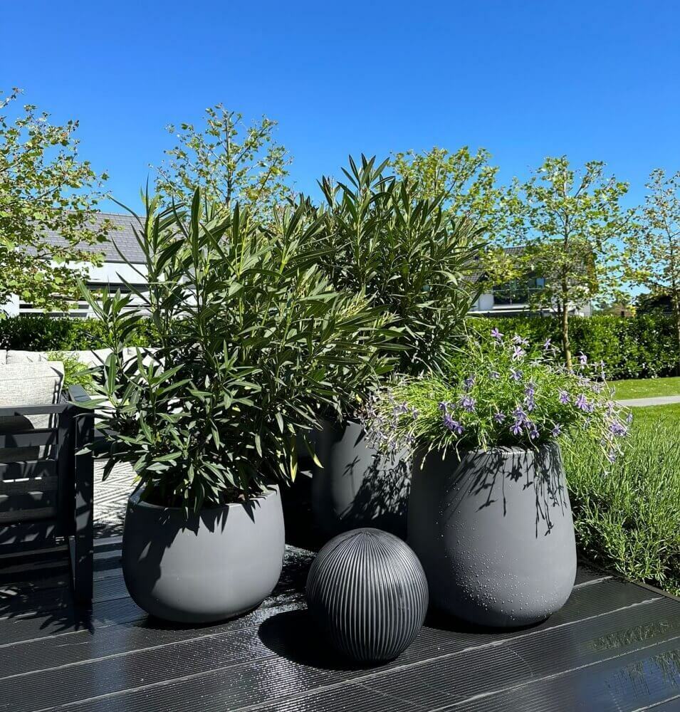 okrągła donica ogrodowa, natural home decor