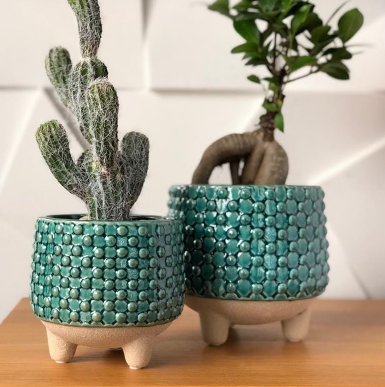 ceramiczna doniczka z podstawką, natural home decor