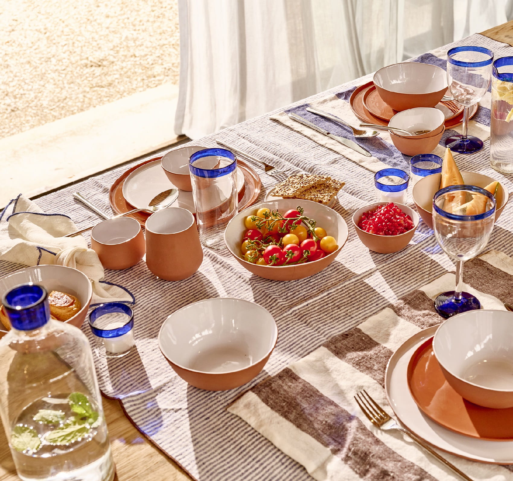 kieliszki do wina z paskiem, Pomax, Natural Home Decor