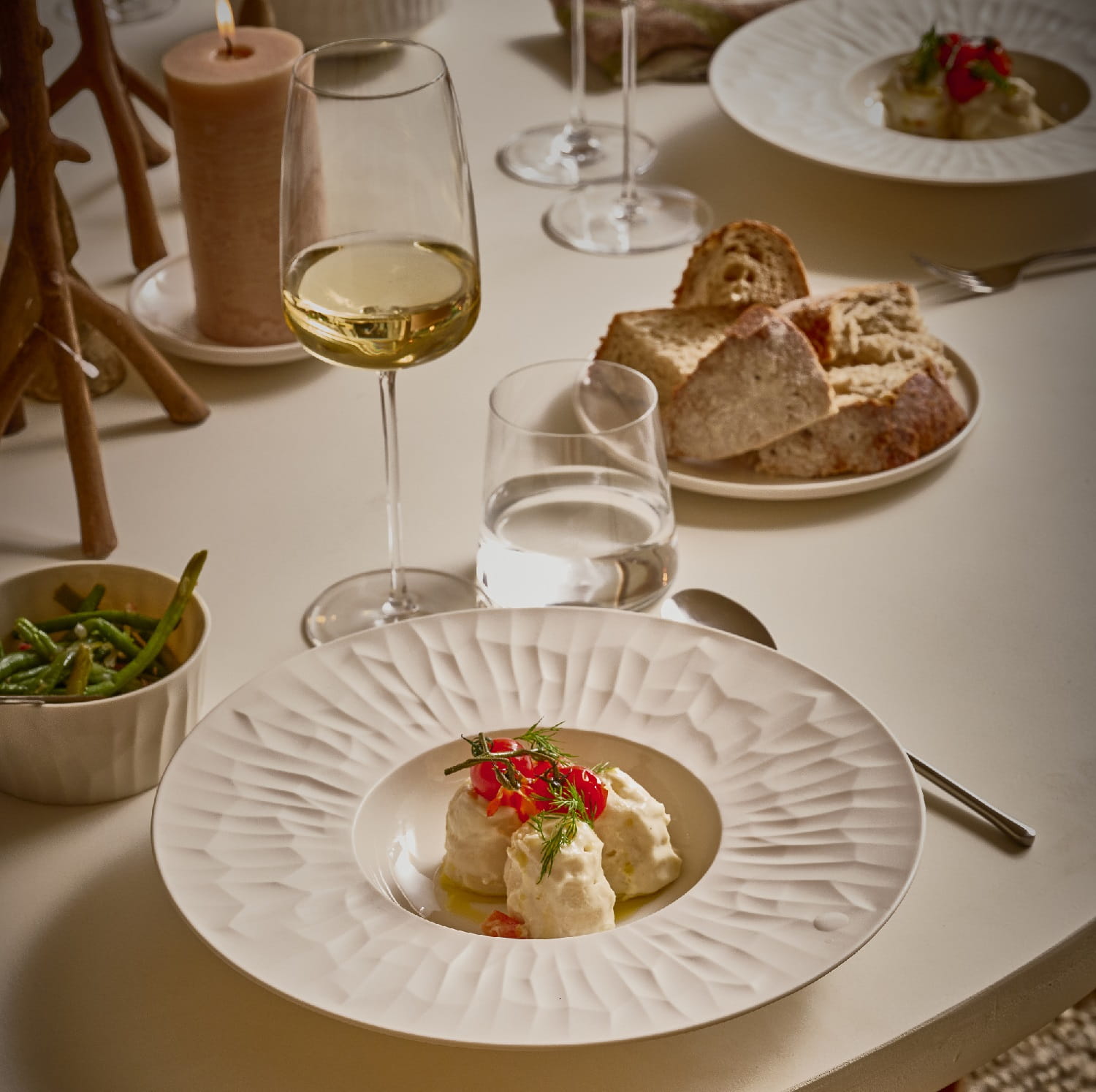 talerze głębokie porcelana białe Pomax, Natural Home Decor