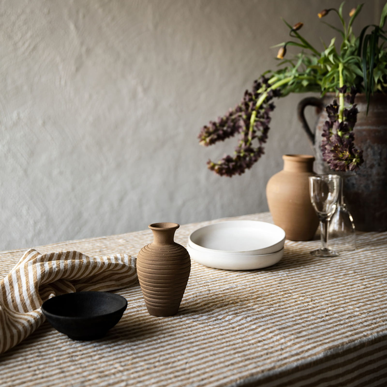 lniany obrus w paski Tell Me More, Natural Home Decor