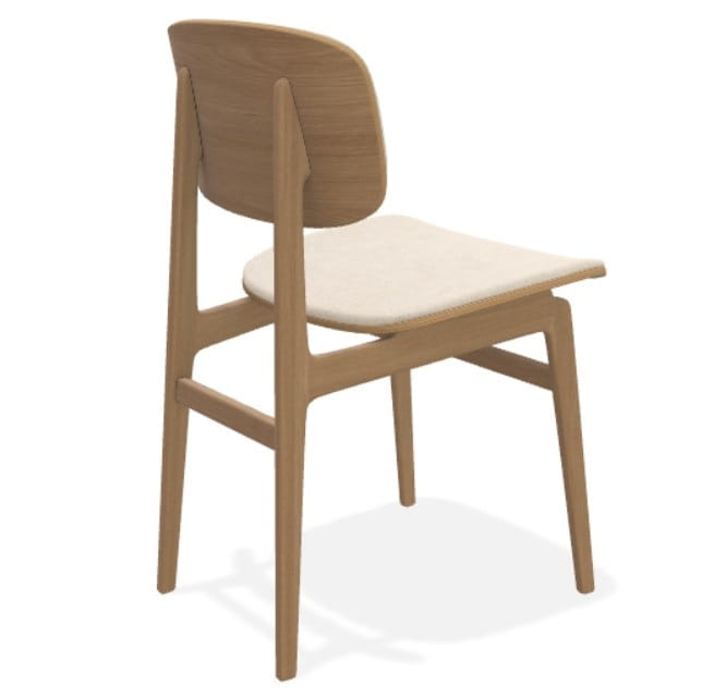 Krzesło drewniane tapicerowane boucle NY11 Norr11 Natural Home Decor