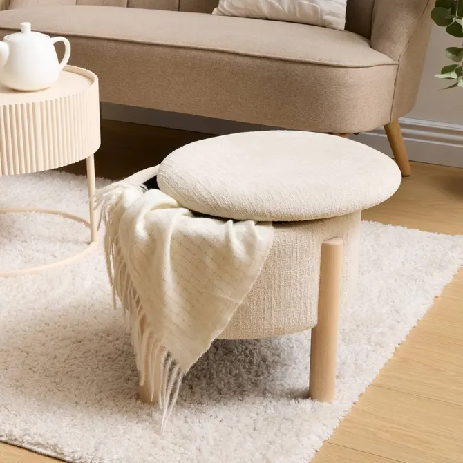 stołek tapicerowany Atmosphera, natural home decor