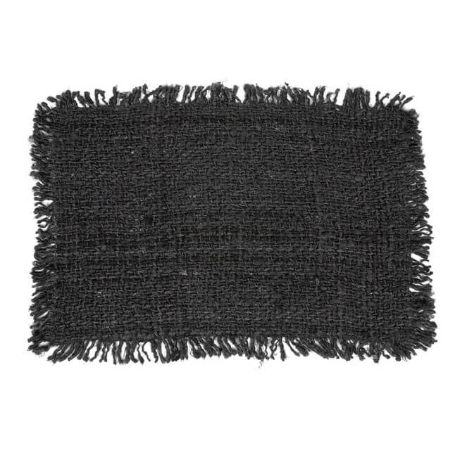 Czarna prostokątna podkładka stołowa 4 sztuki Natural Home Decor