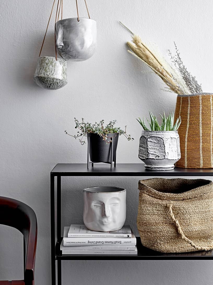 Czarne metalowe doniczki Natural Home Decor