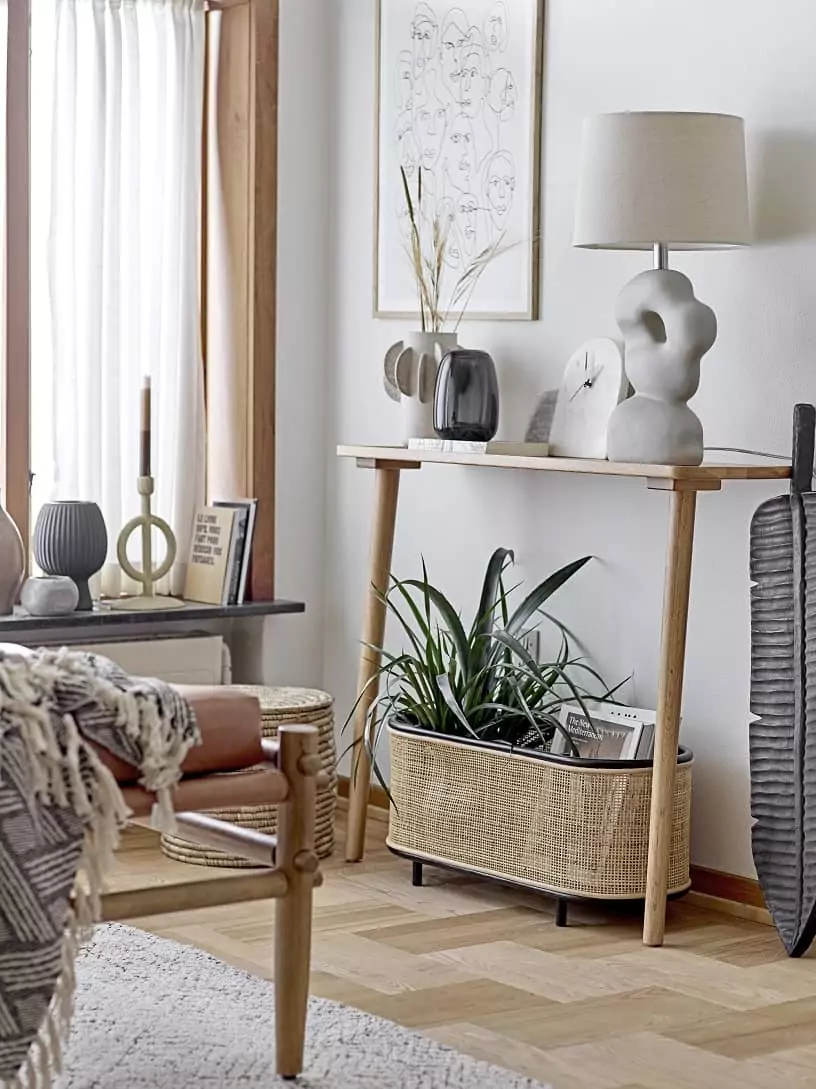 Stojak na kwiaty kwietnik rattanowy Natural Home Decor