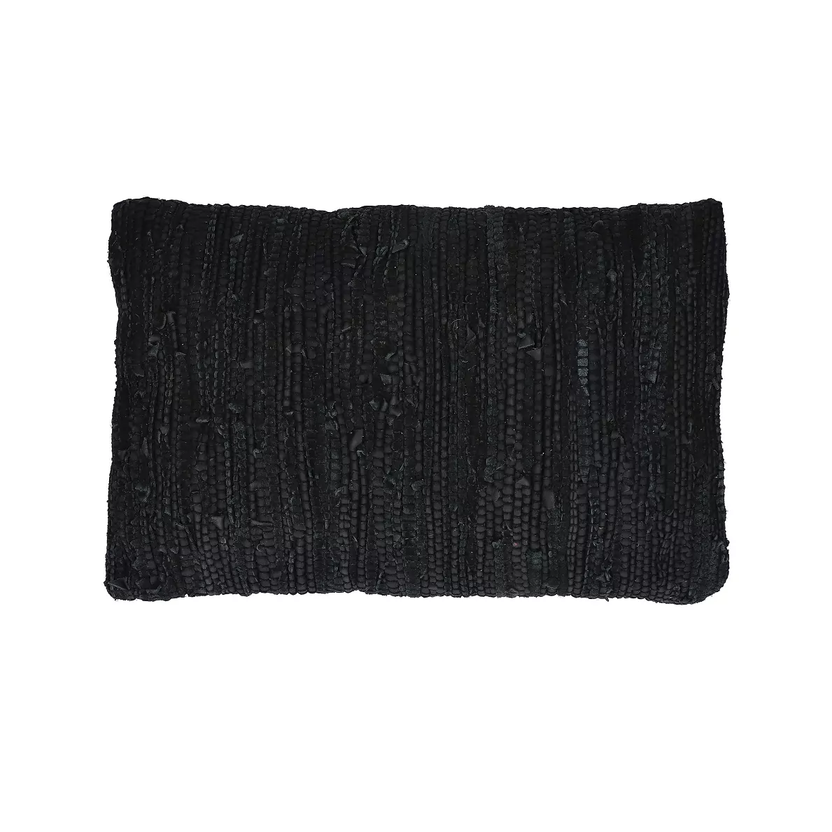 Czarna poduszka skórzana dekoracyjna 30x50 Natural Home Decor